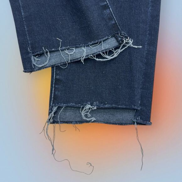 EXPRESS Women’s 4S HIGH RISE SKINNY Raw Hem Blue Jeans - Picture 4 of 4